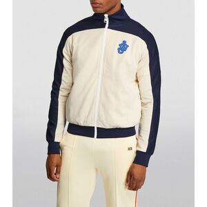 JW ANDERSON Mens Track Jacket Medium Cream Colorblock Zip Up Anchor Logo $435